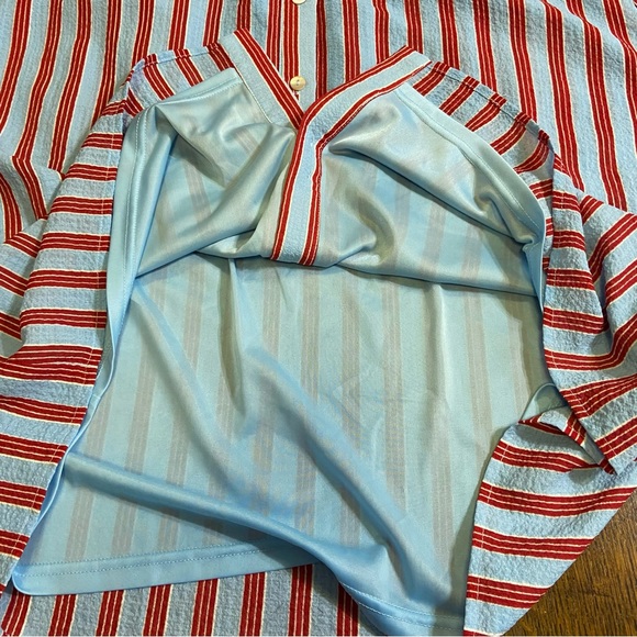 ROOLEE PLUS ADDISON BUTTON MIDI MODEST STRIPED SKIRT - Picture 14 of 16